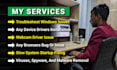repair, fix, troubleshoot windows, computer laptop, printer issue remotely