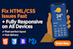 fix html, css and responsive design issues