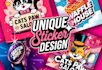 make cute, unique premium sticker design