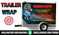 do professional box trailer, long trailer, gaming trailer wrap design