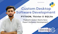 develop gui desktop software using python, tkinter, sqlite