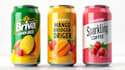 design energy drink, juice and soda can label