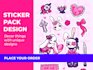 draw stickers design in anime style