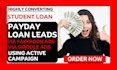 generate payday loan leads business loan via facebook ads using active campaign