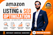 type amazon fba fbm listing and backend SEO keywords setup