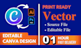convert PSD, ai, indesign, figma to fully editable canva templates
