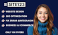 design site123 website and optimize site123 seo, fix website