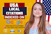 build 200 USA local citations with google indexed