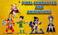 do pixel art character design game art pixel art sprite sheet pixel animation