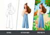 draw semi realistic cartoon character art, illustration