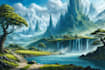 create fantasy landscape concept art