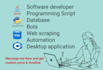 script java python bot c cpp sql database coding programming project developer