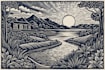 do linocut carving prints style illustration