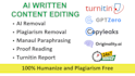 manually rewrite, paraphrase and copyedit your content