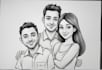 draw cartoon couple portrait