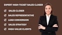 dynamic high ticket sales closer, sales representative,sales agent,telemarketing