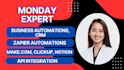 make com zapier automation api integration notion monday com clickup data sync