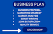 develop a detailed business proposal and financial plan