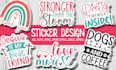 create custom typography sticker svg design, decal and logo