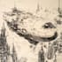 illustrate custom spaceship sci fi steampunk nft