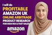 do amazon online arbitrage product research for USA and UK