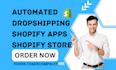 setup automated shopify dropshipping store customization theme shopify app