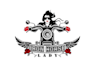 design unique lady biker company logo