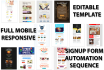 design klaviyo email template, automation form integration