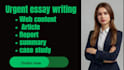help in urgent essay, summary articles, web content, report