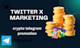 do crypto twitter x marketing, crypto telegram promotion