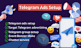 setup cryptocurrency ads and manage on telegram