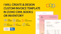 create and design custom invoice template in zoho CRM, books or inventory
