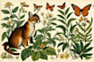 draw an animal and botanical illustration