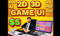 design professional game UI for ios android and PC 2d and 3d