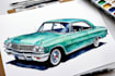 custom a watercolor car design