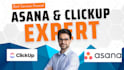 migrate, organize data, create reports, and build dashboards in clickup or asana