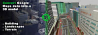 create high quality 3d models from google street view, maps for any location