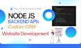 do node js apis backend, custom CRM and website developement