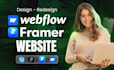 build framer or webflow website, framer landing page as webflow developer