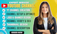 create and setup a youtube channel, logo, banner channel art