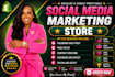 be your new social media manager, shopify marketing, facebook shop