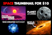 design amazing space and alien thumbnail