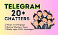 be your telegram admin with 20 chatters in your crypto group