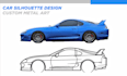 draw car silhouette for custom metal art