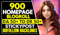 900 da50 plus dofollow permanent sidebar, homepage backlinks