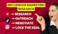 do search research and outreach influencer marketing for social media