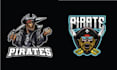 design captain pirates mascot logo and illustration