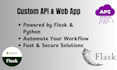 develop custom API or web app using flask python