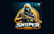 do creative sniper esports mascot logo with new concept
