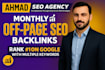 do monthly off page SEO service with white hat mix high da backlinks